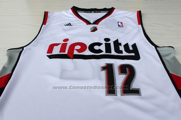 Maglia Portland Trail Blazers Rip City LaMarcus Aldridge #12 Bianco